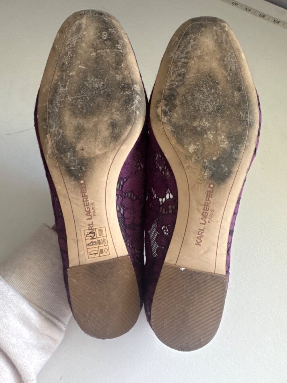 Karl Lagerfeld Womens Shoes Sz 8M Purple Lace Hana2 Loafer Designer WhimsiGoth - Picture 7 of 9
